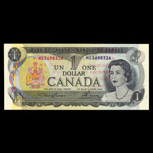 Canada, Banque du Canada, 1 dollar : 1973