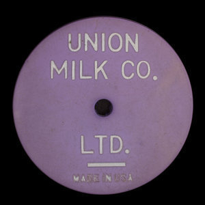 Canada, Union Milk Co. Ltd., 1 pinte de lait homogénéisé 2% :