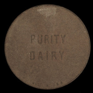 Canada, Purity Dairy, 1 pinte de lait homogénéisé : 1949