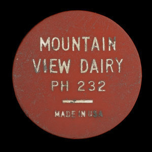 Canada, Mountain View Dairy, 1 pinte de lait homogénéisé : 1960