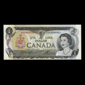 Canada, Banque du Canada, 1 dollar : 1973