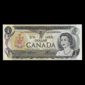 Canada, Banque du Canada, 1 dollar : 1973