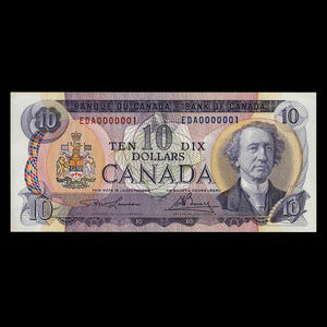 Canada, Banque du Canada, 10 dollars : 1971