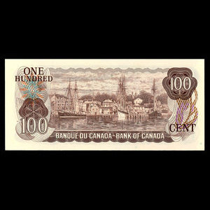 Canada, Banque du Canada, 100 dollars : 1975