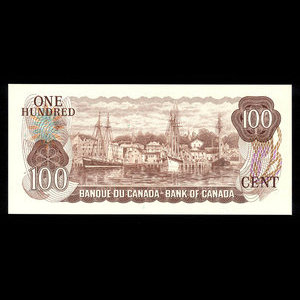 Canada, Banque du Canada, 100 dollars : 1975