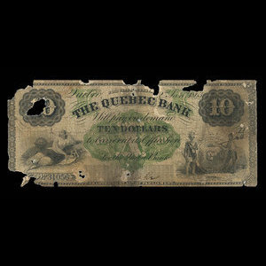 Canada, Banque de Québec, 10 dollars : 2 janvier 1863