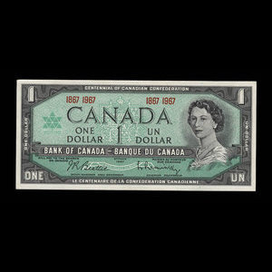 Canada, Banque du Canada, 1 dollar : 1967