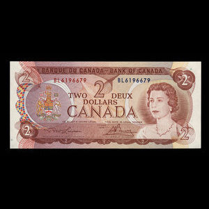 Canada, Banque du Canada, 2 dollars : 1974