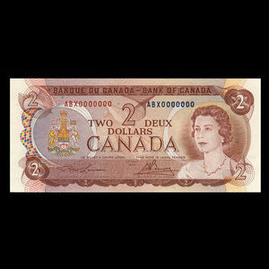 Canada, Banque du Canada, 2 dollars : 1974