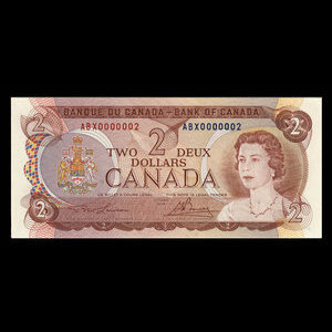 Canada, Banque du Canada, 2 dollars : 1974