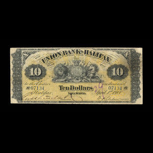 Canada, Union Bank of Halifax, 10 dollars : 1 avril 1900