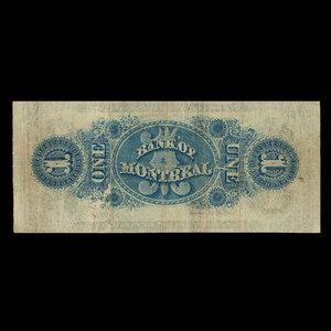 Canada, Banque de Montréal, 1 dollar : 1 août 1856