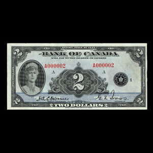 Canada, Banque du Canada, 2 dollars : 1935