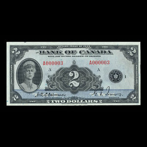 Canada, Banque du Canada, 2 dollars : 1935