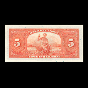 Canada, Banque du Canada, 5 dollars : 1935