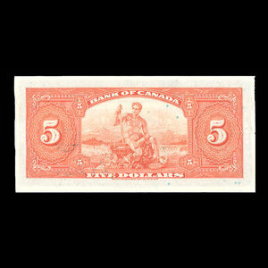 Canada, Banque du Canada, 5 dollars : 1935