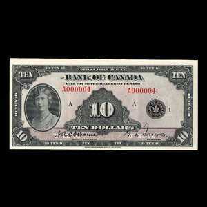 Canada, Banque du Canada, 10 dollars : 1935