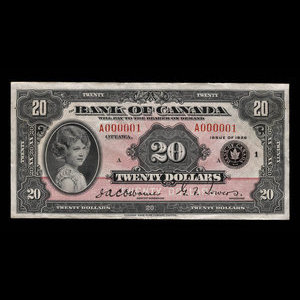 Canada, Banque du Canada, 20 dollars : 1935