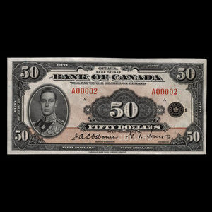 Canada, Banque du Canada, 50 dollars : 1935