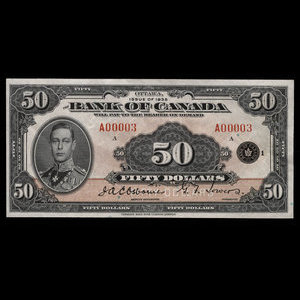 Canada, Banque du Canada, 50 dollars : 1935