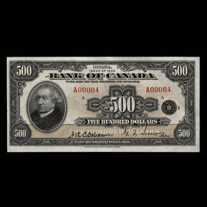 Canada, Banque du Canada, 500 dollars : 1935