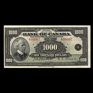 Canada, Banque du Canada, 1,000 dollars : 1935