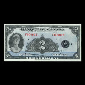 Canada, Banque du Canada, 2 dollars : 1935