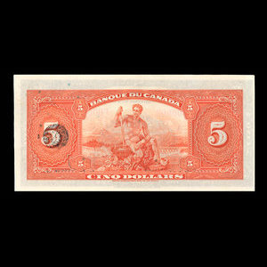 Canada, Banque du Canada, 5 dollars : 1935