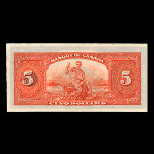 Canada, Banque du Canada, 5 dollars : 1935