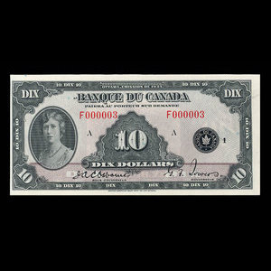 Canada, Banque du Canada, 10 dollars : 1935