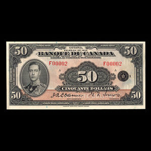 Canada, Banque du Canada, 50 dollars : 1935