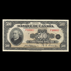 Canada, Banque du Canada, 500 dollars : 1935