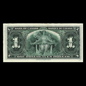 Canada, Banque du Canada, 1 dollar : 2 janvier 1937