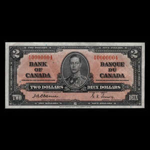 Canada, Banque du Canada, 2 dollars : 2 janvier 1937