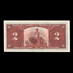 Canada, Banque du Canada, 2 dollars : 2 janvier 1937