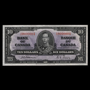 Canada, Banque du Canada, 10 dollars : 2 janvier 1937