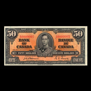 Canada, Banque du Canada, 50 dollars : 2 janvier 1937