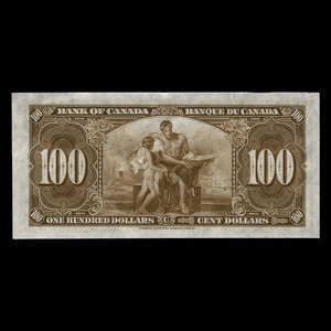 Canada, Banque du Canada, 100 dollars : 2 janvier 1937