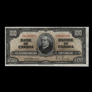 Canada, Banque du Canada, 100 dollars : 2 janvier 1937