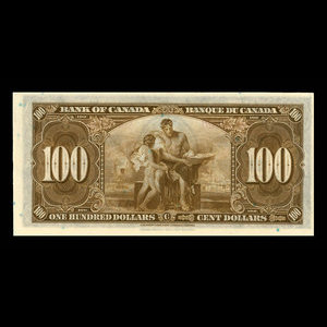 Canada, Banque du Canada, 100 dollars : 2 janvier 1937