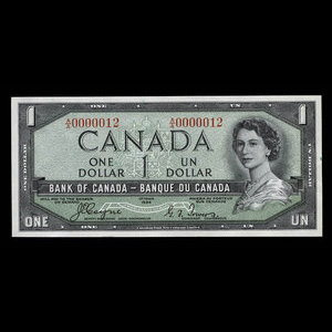 Canada, Banque du Canada, 1 dollar : 1954