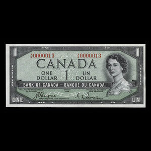 Canada, Banque du Canada, 1 dollar : 1954