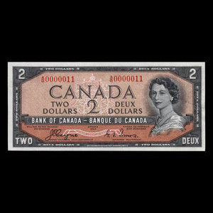 Canada, Banque du Canada, 2 dollars : 1954