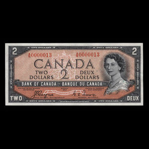 Canada, Banque du Canada, 2 dollars : 1954