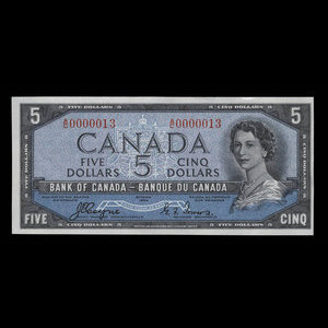 Canada, Banque du Canada, 5 dollars : 1954