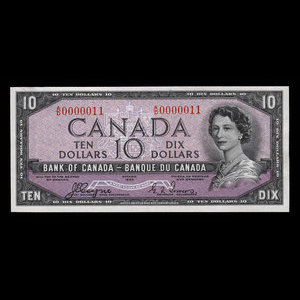 Canada, Banque du Canada, 10 dollars : 1954