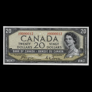 Canada, Banque du Canada, 20 dollars : 1954