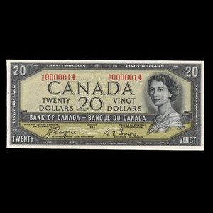 Canada, Banque du Canada, 20 dollars : 1954