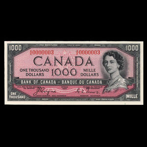 Canada, Banque du Canada, 1,000 dollars : 1954