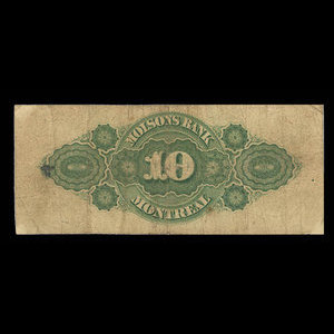 Canada, Molsons Bank, 10 dollars : 1 juin 1880